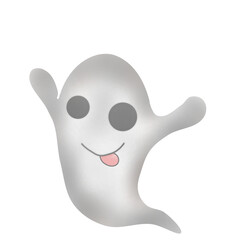 A playful little ghost sticking out its tongue mischievously! This cute cartoon is perfect for adding a fun and whimsical touch to Halloween-themed designs or children's projects.