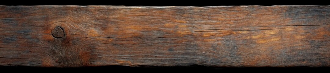 Obraz premium Close-up of a dark wooden plank with visible natural grain patterns and knots