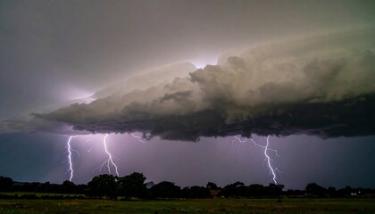 Stormy clouds with lightning