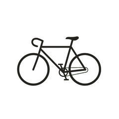 Fototapeta premium Simple black outline of a bicycle against a stark black background.