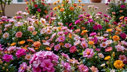 Obraz premium Vibrant Floral Bouquet Bright Garden Setting