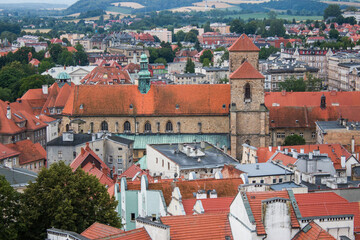 Obraz premium Klodzko, a city in Poland. The city panorama seen from the Klodzko Fortress.