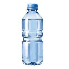 Water Bottle Illustration. Hand-painted style with sleek design and realistic textures, no logos or markings. Vector illustration