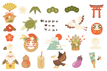 正月イラスト手書風