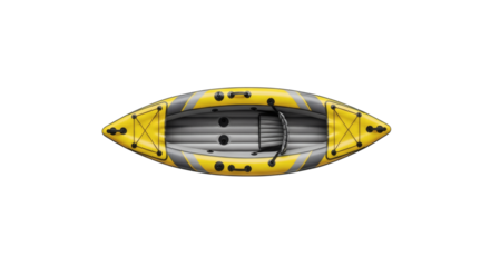 Top-Down Kayak: A vibrant, top-down perspective showcases a sleek kayak, designed for water adventures and outdoor exploration.
