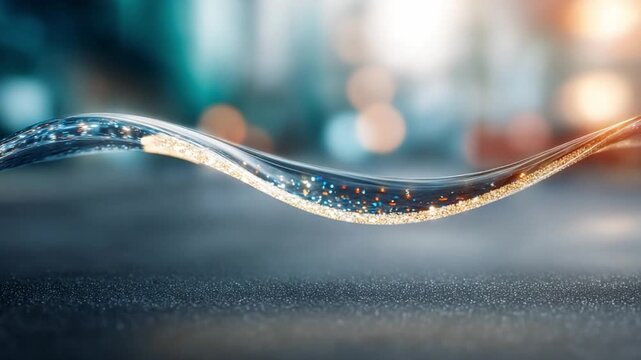 Ethereal Water Flow: An artful, macro shot of a sinuous ribbon of water, perfectly captured in a fluid state.