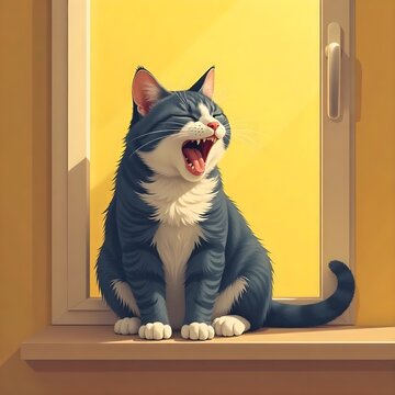 A Yawning Cat