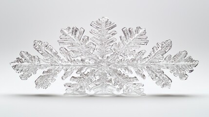 Stunning Ice Sculpture Resembling a Realistic Snowflake Design in Crystal Finish with Intricate Detailing and High-Quality Appearance
