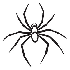 Black spider silhouette isolated on white background for design use