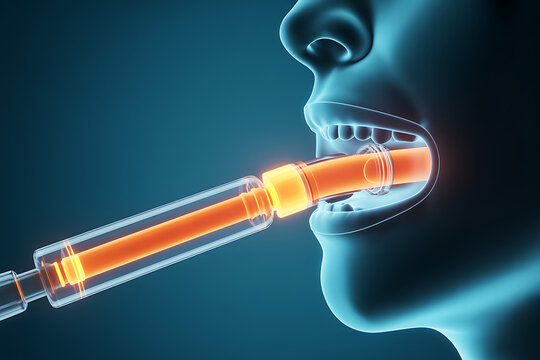 3d medical rendering of tracheal intubation procedure showing human airway anatomy tube respiration oxygen flow emergency clinical hospital therapy patient diagnostic care