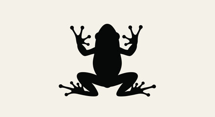 Obraz premium A bold silhouette of a frog ready to leap forward in a vibrant display of natural power and agility