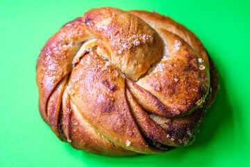 Fototapeta premium Freshly Baked Cinnamon Bun Breakfast Pastry