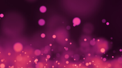 pink particles abstract background with shining pink Floating Dust Particles Flare Bokeh star on Black Background. Futuristic glittering in space	