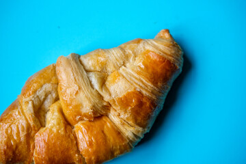 London UK, August 30 2025, Freshly Baked Butter Criossant Breakfast Pastry With No People