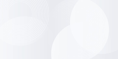 Abstract white background with white circle lines. Digital future technology concept simple art modern