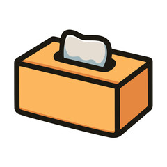 Cartoon tissue box isolated on transparent background for hygiene and health removed background