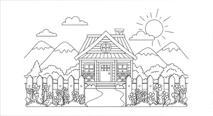 Obraz premium House on mountain with transparent background