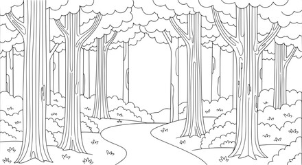 Tree forest with transparent background