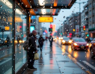 Moody Rainy Night Scene City