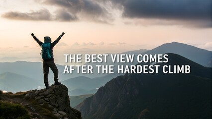 The Best View Comes After The Hardest Climb Motivational Quote.