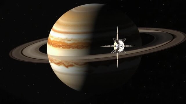 Galileo spacecraft orbiting Jupiter