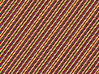 Classic red, gold, and blue diagonal stripes create a pattern.