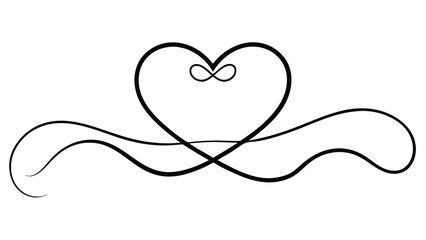 Elegant heart and infinity symbol flourish