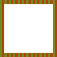 Rectangular frame with green and red vertical stripes
