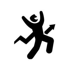 Success Achievement Icon with Raised Hand