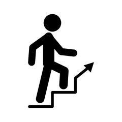 Icon of a person climbing the ladder to success