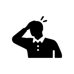 Confused Person Icon Holding Head