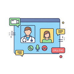 Fototapeta premium Online medical consultation with doctors.