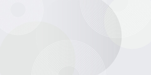 White geometric abstract background overlap layer on bright space with lines effect decoration. Modern graphic design element circles style concept for banner.