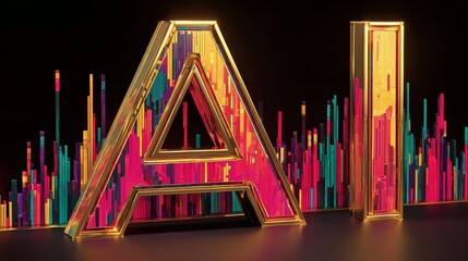 Ai art graphic design showcase digital innovation hub colorful abstract environment modern viewpoint concept