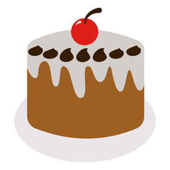 tar cakte with chocolate illustration