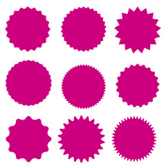 Set of Pink Promotional Discount Labels for Marketing and Sale Banners