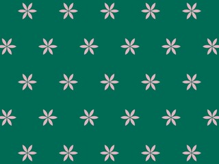 Aesthetic floral pattern background with soft pink flower on green