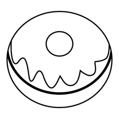 donut with strawberry cream coloring page printable