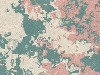 Abstract swirls of pink, green, and cream create a marbled effect.