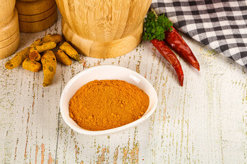Tumeric curcuma powder for culinary