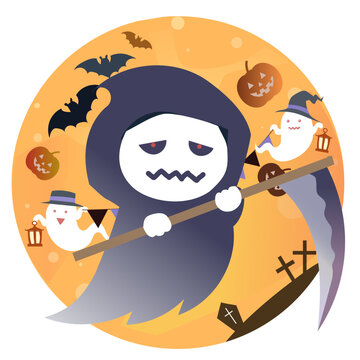 かわいいハロウィンの死神