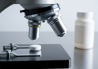 Medical Research: Pill Under Microscope