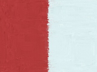Bold red and white textured abstract background with rough edge.