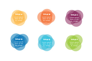  Colorful  infographic design Elements with Text Boxes and Circular Designs showing Business Strategy by steps