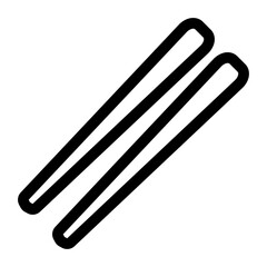 箸アイコン - Chopsticks Icon Simple Line Art
