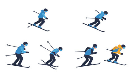 Skiing Action Poses 1.