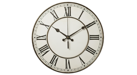 Classic Roman Numeral Wall Clock Timepiece Design