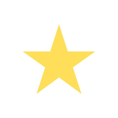 Yellow Star Icon – Solid Five Pointed Shape
