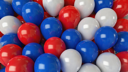 Red, white and blue balloons