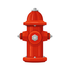 Vibrant red fire hydrant ready for emergency response and urban scenes